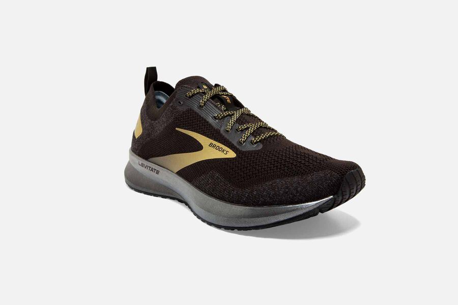 Brooks Levitate 4 Road Running Shoes Mens - Black/Gold - IVGPN-7268